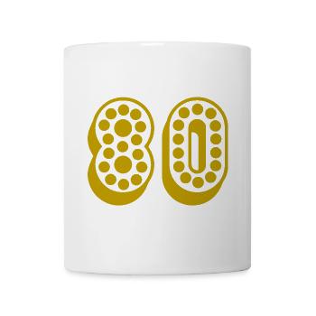80. 80 JAHRE. 80-JÄHRIGES JUBILÄUM. 80. GEBURTSTAG. - Tasse - Weiß - Vorne