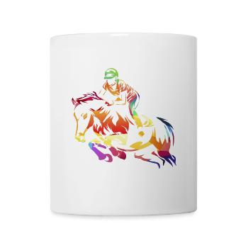 Temperamentvolles Springpferd Turnier - Tasse - Weiß - Vorne