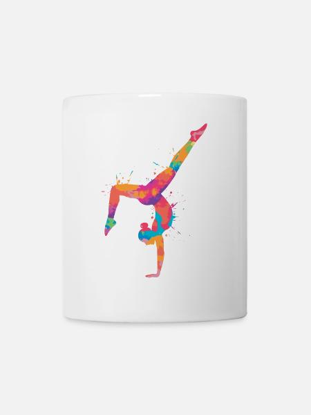 Turnerin Gymnastik Handstand Damen Kinder Turnen - Tasse - Weiß