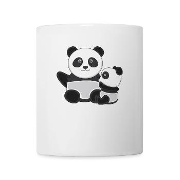 Pandas Pandabärchen Kuscheln Kuschelnde Kawaii Süß - Tasse - Weiß - Vorne