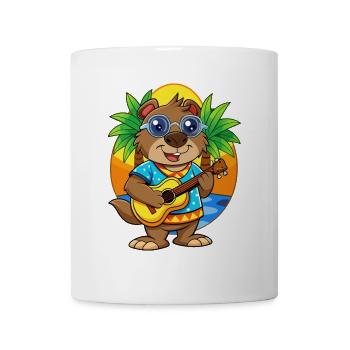 Lustige Biber Cartoon Sommer Strand Sonnenbrille - Tasse - Weiß - Vorne