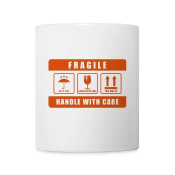 Fragile Handle with Care Versandetikett - Tasse - Weiß - Vorne