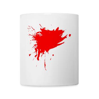 Fleck Farbe Gespritzt rot Design Schmutz schmutzig - Tasse - Weiß - Vorne