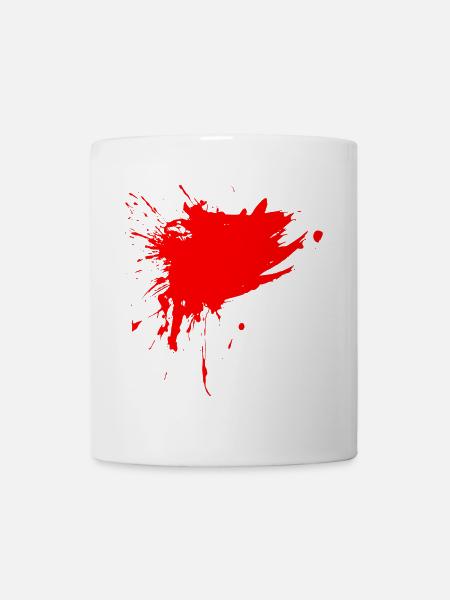 Fleck Farbe Gespritzt rot Design Schmutz schmutzig - Tasse - Weiß