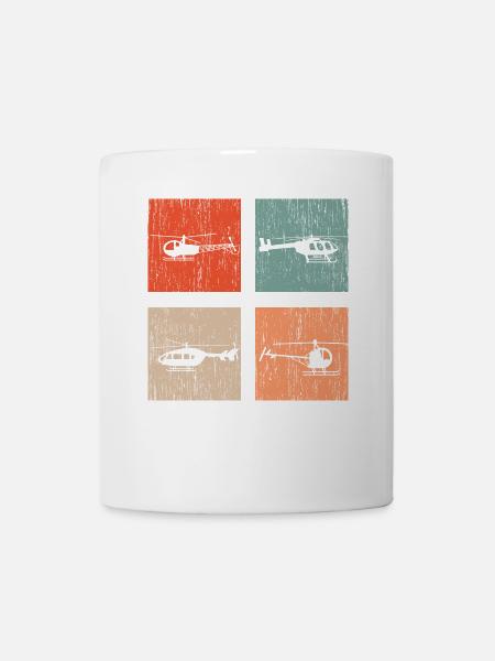Helicopter Vintage - Tasse - Weiß