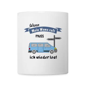 womo ruft campingbus - Tasse - Weiß - Vorne
