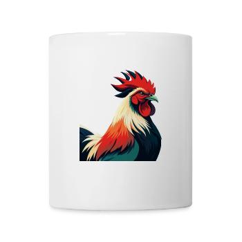 Coq Dessin Animé Personnage Animal De Compagnie Coloré - Mug blanc - blanc - Devant