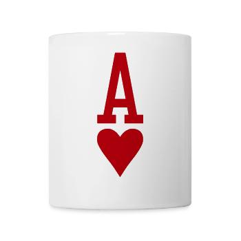 Poker Playing Card Heart As - Mug blanc - blanc - Devant