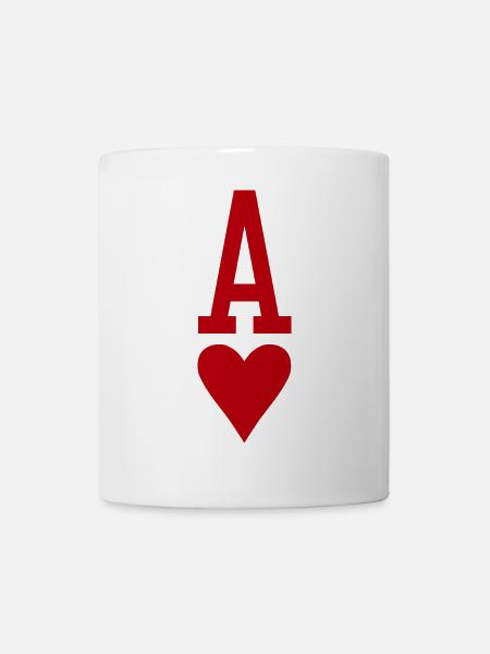 Poker Playing Card Heart As - Mug blanc - blanc