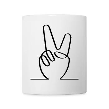 Friedenssymbol. V-Finger für Freiheit. - Tasse - Weiß - Vorne