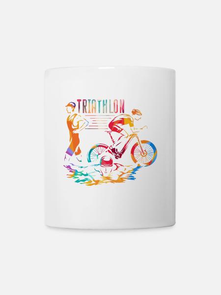 Sportlicher Triathlon Wettkampf - Tasse - Weiß