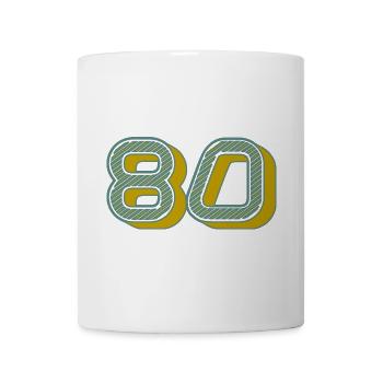 80. 80 JAHRE. 80. JAHRESTAG. 80-JÄHRIGES JUBILÄUM. - Tasse - Weiß - Vorne