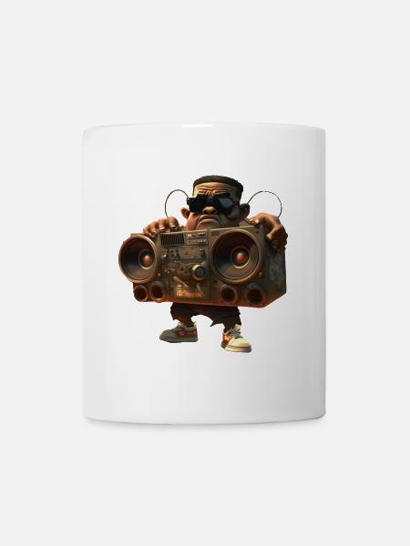 Hip-Hop mit Ghettoblaster - Tasse - Weiß