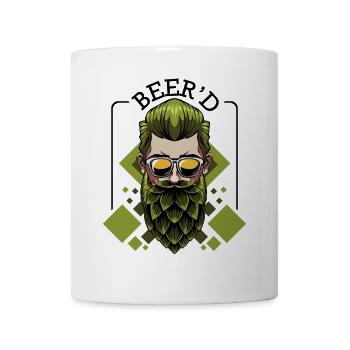 Beer‘d Bier Brauen Bart Wortspiel Brauer Geschenk - Tasse - Weiß - Vorne