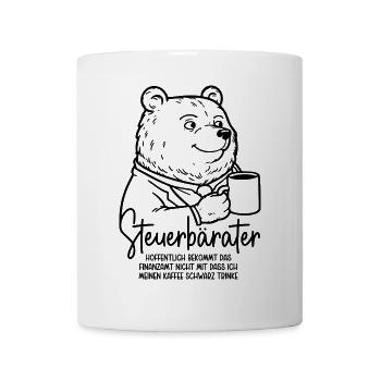 Steuerberater Bär Kaffeetasse Kaffee Steuerbärater - Tasse - Weiß - Vorne