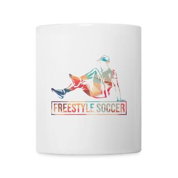 Akrobatischer Freestyle Fußball - Tasse - Weiß - Vorne