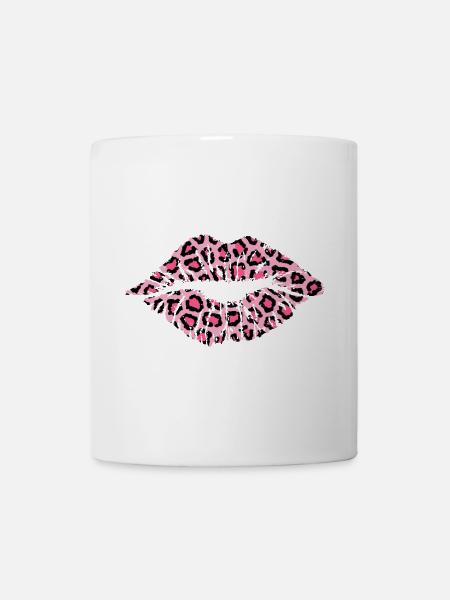 Lippen Leopard - Tasse - Weiß