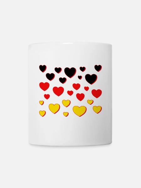 deutschland Fahne Herzen - Tasse - Weiß
