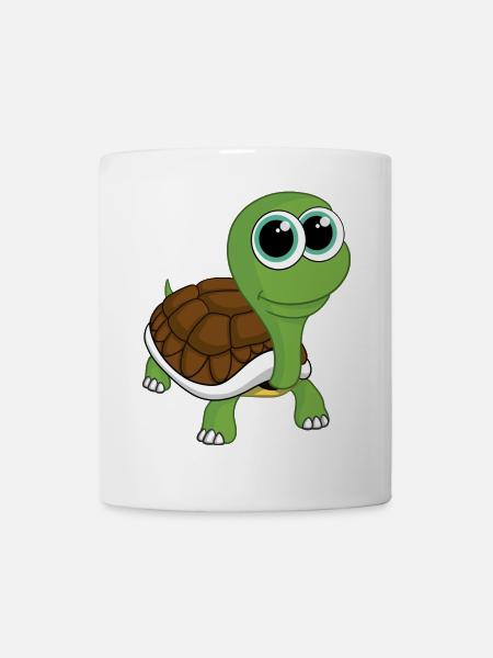 Comic Schildkröte - Tasse - Weiß