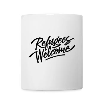 Refugees Welcome Logo - Tasse - Weiß - Vorne