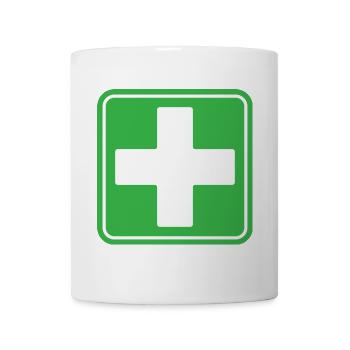 First Aid Medical Cross Sicherheitssymbol Vektor-Symbol - Tasse - Weiß - Vorne