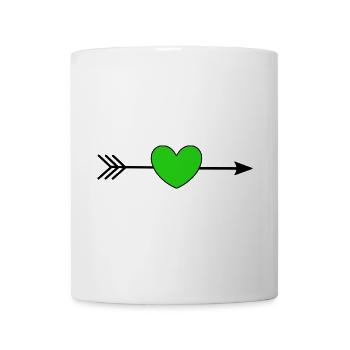 grünes Herz mit Pfeil Herzen grün Paare - Tasse - Weiß - Vorne