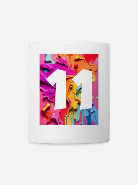 NR. 11 NUMMER 11 BUNT 11. GEBURTSTAG - Tasse - Weiß