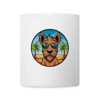Irish Terrier Hunderasse Cartoon Sonnenbrille Strand - Tasse - Weiß - Vorne