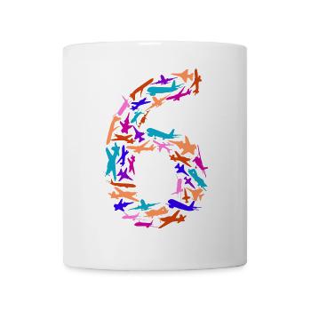 Geburtstag Junge 6 Jahre Flugzeug Flugzeuge - Tasse - Weiß - Vorne