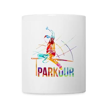 Sprunghafter Parkour Hindernislauf - Tasse - Weiß - Vorne