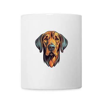 Plott Hund Hund Rasse Aquarell Cartoon Kawaii Co - Tasse - Weiß - Vorne