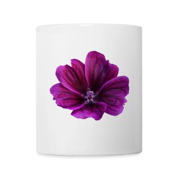 Malve violette Blüte - Tasse - Weiß - Vorne