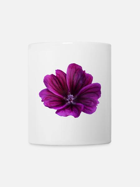 Malve violette Blüte - Tasse - Weiß