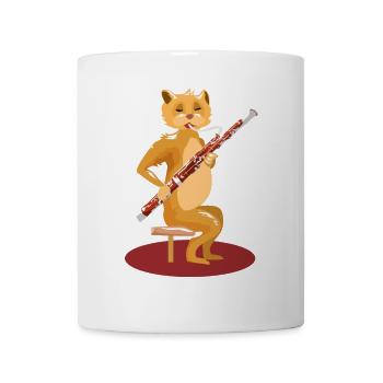Verspielte Fagottkatze Musikschule - Tasse - Weiß - Vorne