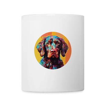 Pudelpointer Hunderasse Aquarell Illustration - Tasse - Weiß - Vorne