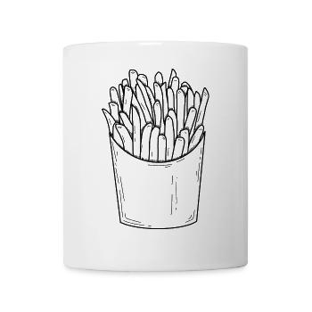 Pommes – Minimalistisches Fastfood Design - Tasse - Weiß - Vorne