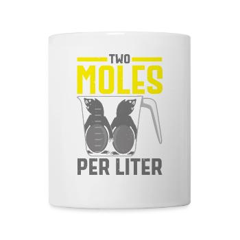 Zwei Maulwürfe pro Liter Maulwurfsflüsterer Wissen - Tasse - Weiß - Vorne