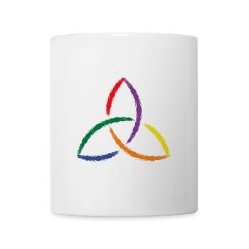 Keltisches Symbol Triquetra Regenbogen - Tasse - Weiß - Vorne