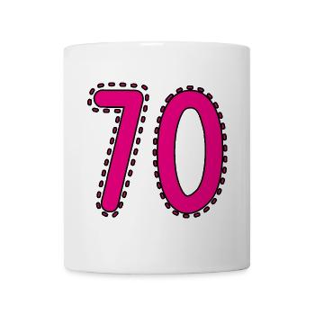 70. 70 JAHRE. 70. JAHRESTAG. 70-JÄHRIGES JUBILÄUM. - Tasse - Weiß - Vorne