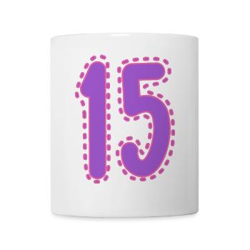 15. 15 ANS. 15e ANNIVERSAIRE. ANNIVERSAIRE 15 ANS. - Mug blanc - blanc - Devant