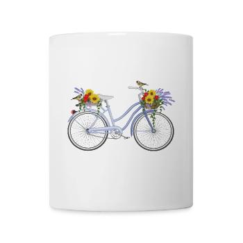 Fahrrad mit Lavendel - Tasse - Weiß - Vorne