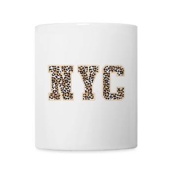 New York Leo Muster - Tasse - Weiß - Vorne