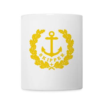Skipper Anchor Logo or - Mug blanc - blanc - Devant