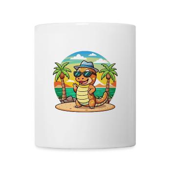 Anaconda Funny Cartoon Lunettes de soleil de plage d’été - Mug blanc - blanc - Devant