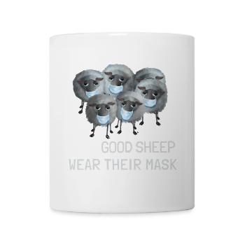 Good Sheep wear their Mask - Schafe mit Maske - Tasse - Weiß - Vorne