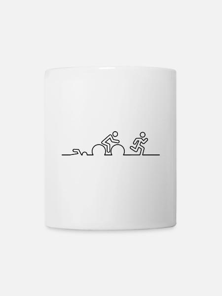 Triathlon, Schwimmen, Radfahren und Laufen. - Tasse - Weiß