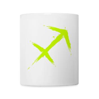Schütze Sternzeichen Sagittarius Symbol Gelb Neu - Tasse - Weiß - Vorne
