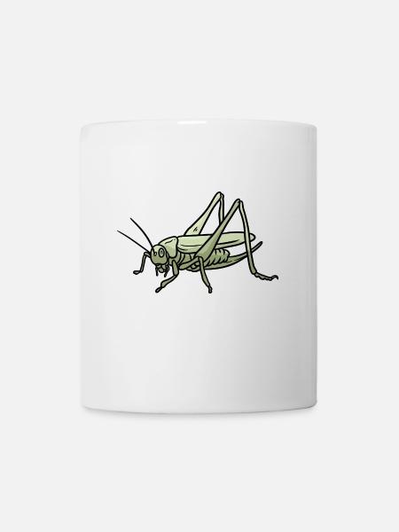 Flotte Heuschrecke Insektenfreund - Tasse - Weiß