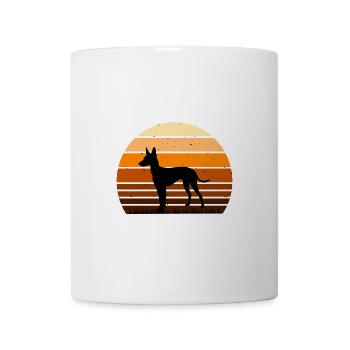 Cirneco Dell Etna Dog Love Silhouette Retro Sunset - Tasse - Weiß - Vorne
