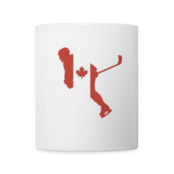 Drapeau du Canada joueur de hockey - Mug blanc - blanc - Devant